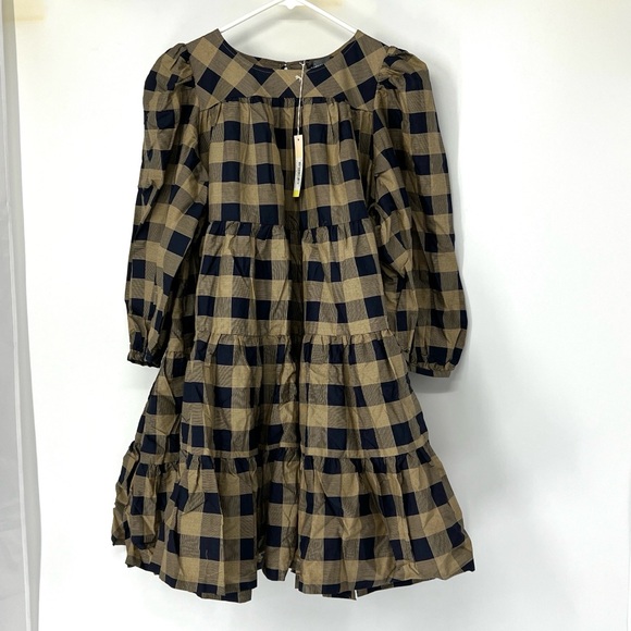 summersalt Dresses & Skirts - Summersalt plaid Tiered mini Dress medium